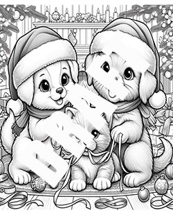 childrens-christmas-coloring-sheets-puppy childrens-christmas-coloring-sheets-puppy