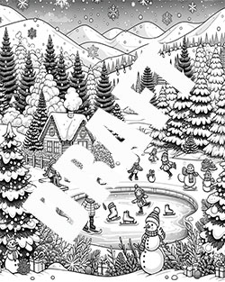 childrens-christmas-coloring-sheets-winter-scene childrens-christmas-coloring-sheets-winter-scene