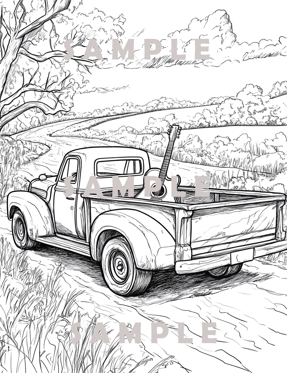 Image cover of country and my truck    featuring country music coloring pages for kids and adults