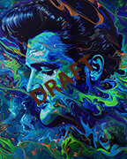 Image cover of Elvis Natural Swirl featuring Elvis Presley Wall Art in the form or watercolors Image cover of Elvis Natural Swirl featuring Elvis Presley Wall Art in the form or watercolors