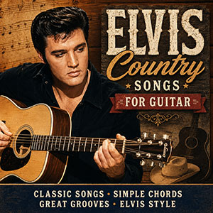 Elvis Presley with acoustic guitar promoting country songs for guitar lessons Elvis Presley with acoustic guitar promoting country songs for guitar lessons