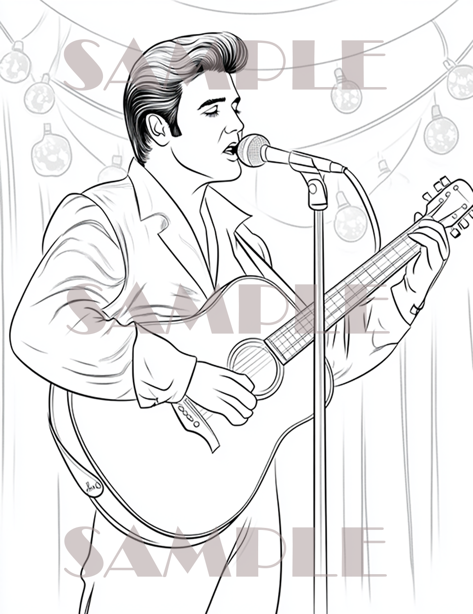 book cover of Elvis playing guitar featuring elvis presley coloring pages and the image of elvis playing his guitar on stage book cover of Elvis playing guitar featuring elvis presley coloring pages and the image of elvis playing his guitar on stage book 3