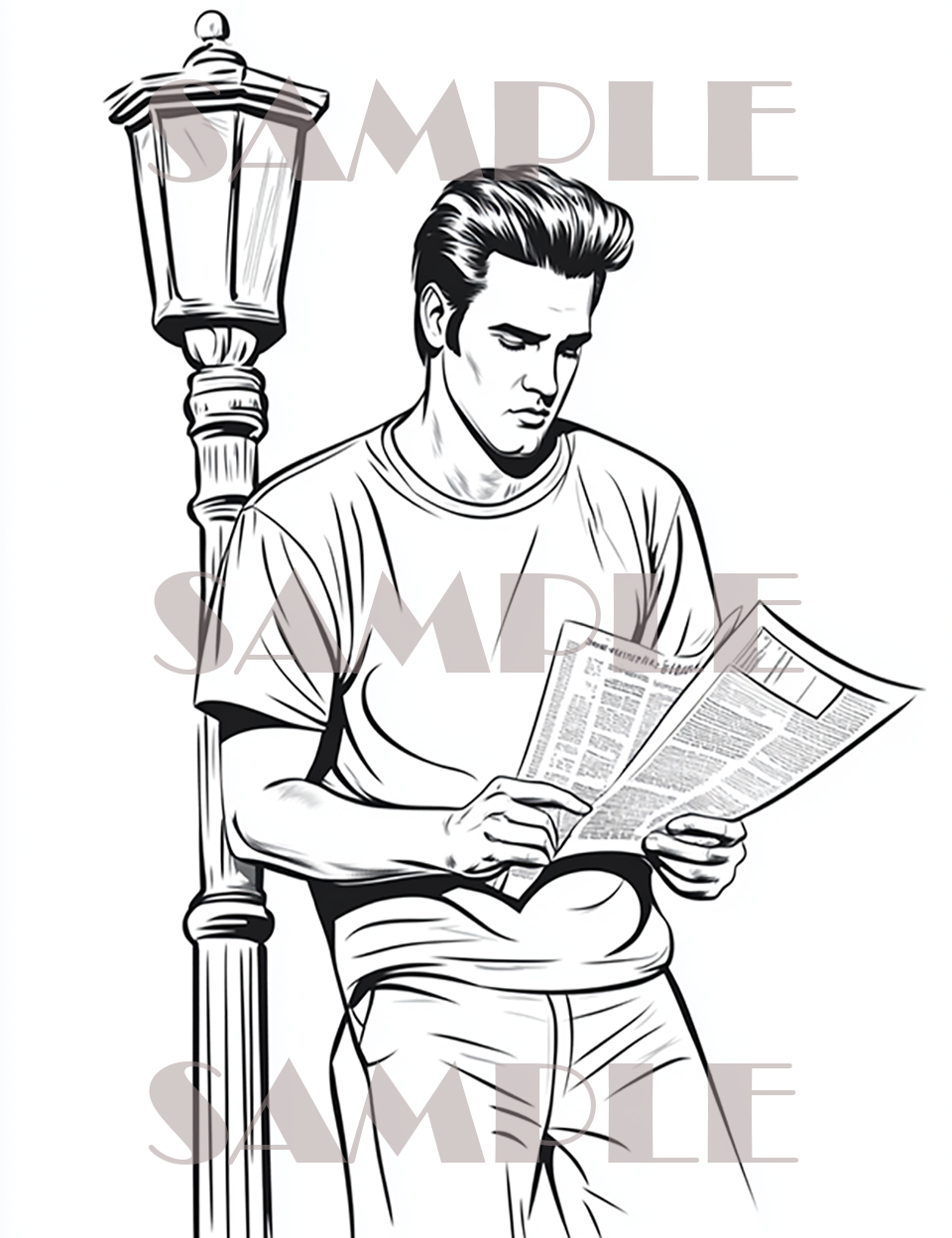 book cover of Elvis reading featuring elvis presley coloring pages and the image of elvis reading the newspaper book cover of Elvis reading featuring elvis presley coloring pages and the image of elvis reading the newspaper