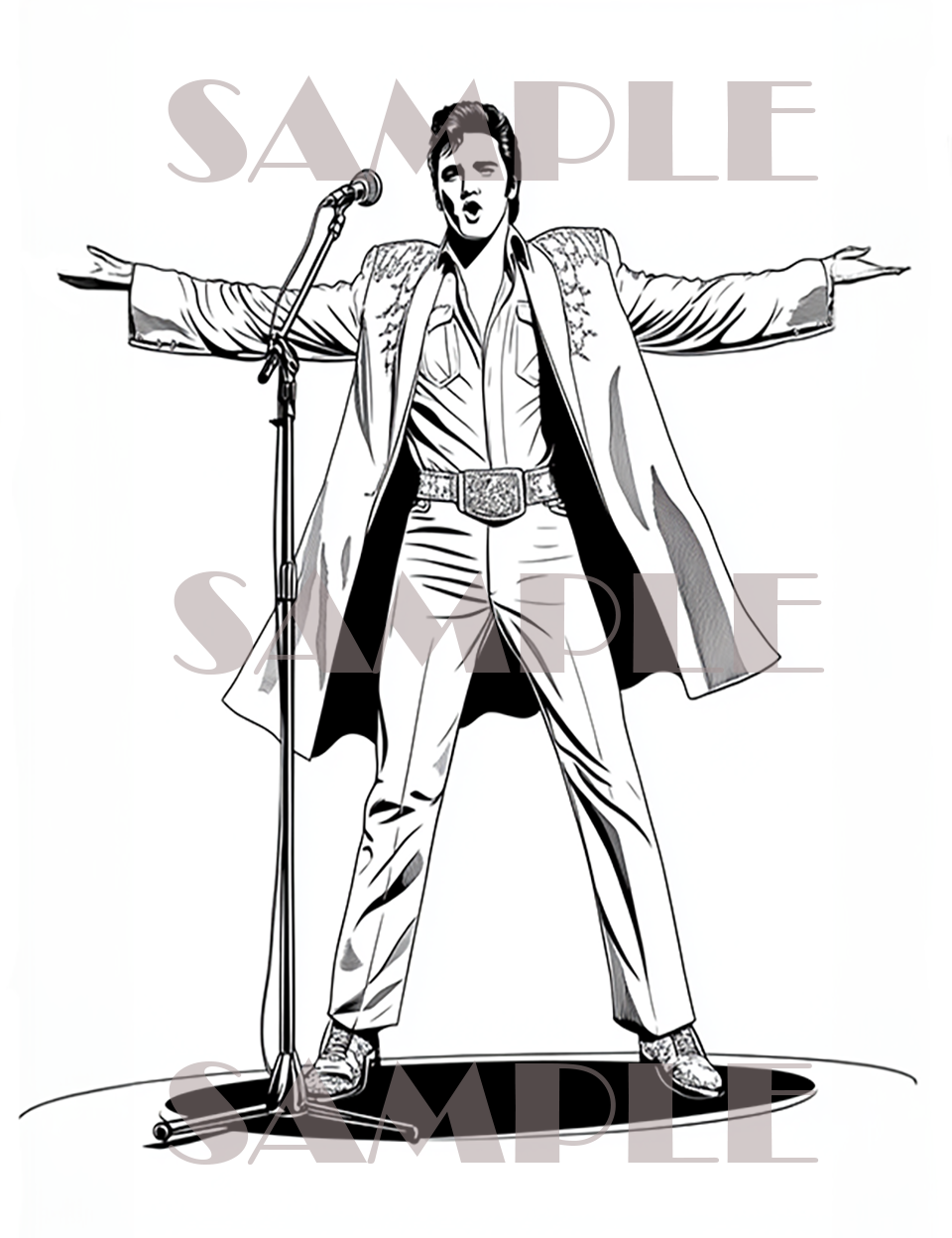 book cover of Elvis on stage featuring elvis presley coloring pages and the image of elvis accepting audience applause book cover of Elvis on stage featuring elvis presley coloring pages and the image of elvis accepting audience applause