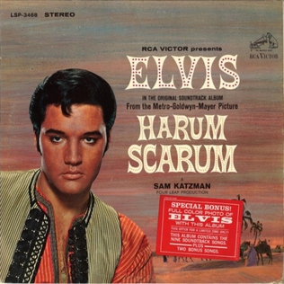 Album cover of Harum Scarum featuring Elvis songs from the movies and the song Mirage Album cover of Harum Scarum featuring Elvis songs from the movies and the song Mirage