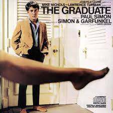 Album cover of The Graduate featuring easy Simon and Garfunkel songs and the song Mrs Robinson