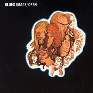 Album cover for 'Open' album featuring the song 'Ride Captain Ride' by Blues Image – Learn to play on guitar.