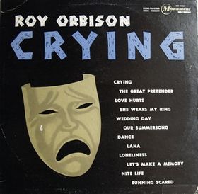 Album cover for 'Crying' album featuring the song 'Running Scared' by Roy Orbison – Learn to play on guitar.