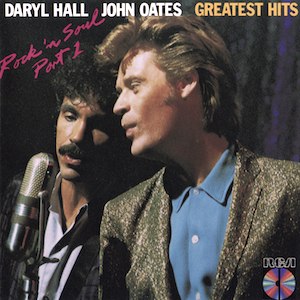 Album cover for 'Daryl Hall And John Oates Greatest Hits' album featuring the song 'Say It Isnt So' by Hall And Oates – Learn to play on guitar.