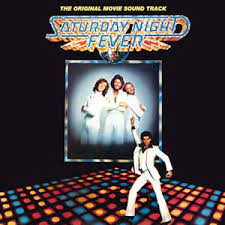 Album cover for 'Saturday Night Fever' album featuring the song 'Stayin Alive' by The Bee Gees – Learn to play on guitar.