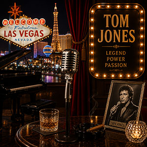 Classic Las Vegas showroom inspired by Tom Jones with vintage microphone, grand piano and elegant entertainment atmosphere. Classic Las Vegas showroom inspired by Tom Jones with vintage microphone, grand piano and elegant entertainment atmosphere.